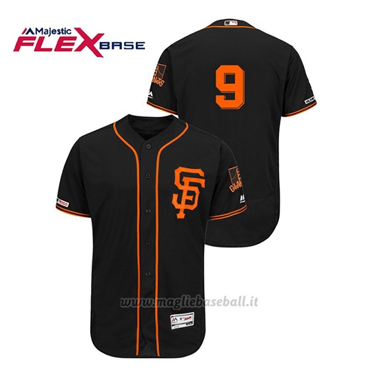Maglia Baseball Uomo San Francisco Giants Brandon Belt 150th Aniversario Patch Autentico Flex Base Nero
